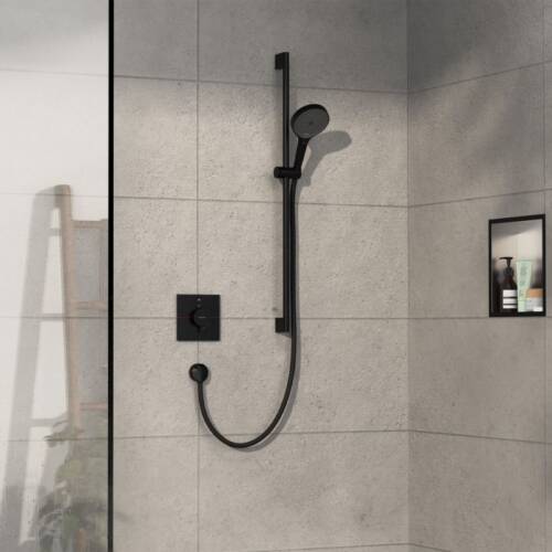 Hansgrohe ShowerSelect Comfort E Termostatik Ankastre Banyo Bataryası 1 Çıkış Mat Siyah 15571670 - 2