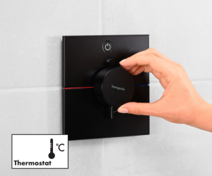 Hansgrohe ShowerSelect Comfort E Termostatik Ankastre Banyo Bataryası 1 Çıkış Mat Siyah 15571670 - 3