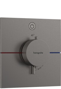 Hansgrohe ShowerSelect Comfort E Termostatik Ankastre Banyo Bataryası 1 Çıkış Mat SiyahKrom 15571340 - Hansgrohe