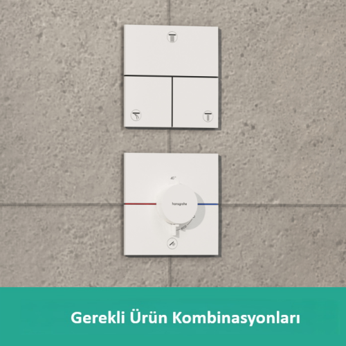 Hansgrohe ShowerSelect Comfort E Termostatik Ankastre Bataryası 1 Çıkış ve İlave Çıkış Mat Beyaz 15575700 - 3