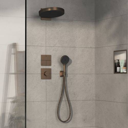 Hansgrohe ShowerSelect Comfort E Termostatik Ankastre Bataryası 1 Çıkış ve İlave Çıkış Mat Bronz 15575140 - 2