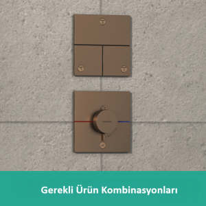 Hansgrohe ShowerSelect Comfort E Termostatik Ankastre Bataryası 1 Çıkış ve İlave Çıkış Mat Bronz 15575140 - 3