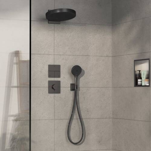 Hansgrohe ShowerSelect Comfort E Termostatik Ankastre Bataryası 1 Çıkış ve İlave Çıkış Mat SiyahKrom 15575340 - 2