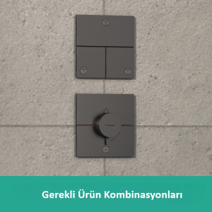 Hansgrohe ShowerSelect Comfort E Termostatik Ankastre Bataryası 1 Çıkış ve İlave Çıkış Mat SiyahKrom 15575340 - 3