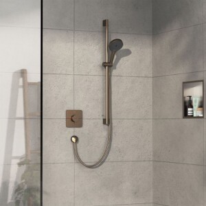 Hansgrohe ShowerSelect Comfort Q Termostatik Ankastre Banyo Bataryası 1 Çıkış Mat Bronz 15581140 - 2