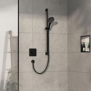 Hansgrohe ShowerSelect Comfort Q Termostatik Ankastre Banyo Bataryası 1 Çıkış Mat Siyah 15581670 - 2