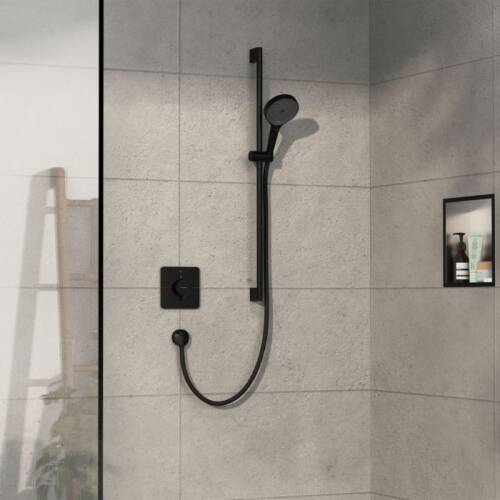 Hansgrohe ShowerSelect Comfort Q Termostatik Ankastre Banyo Bataryası 1 Çıkış Mat Siyah 15581670 - 2