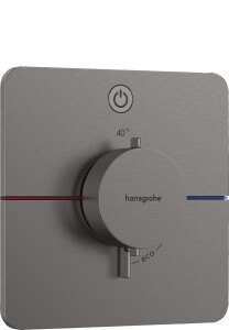 Hansgrohe ShowerSelect Comfort Q Termostatik Ankastre Banyo Bataryası 1 Çıkış Mat SiyahKrom 15581340 - Hansgrohe