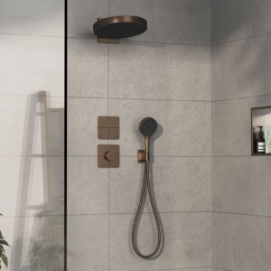 Hansgrohe ShowerSelect Comfort Q Termostatik Ankastre Bataryası 1 Çıkış ve İlave Çıkış Mat Bronz 15589140 - 4