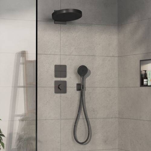 Hansgrohe ShowerSelect Comfort Q Termostatik Ankastre Bataryası 1 Çıkış ve İlave Çıkış Mat SiyahKrom 15589340 - 2