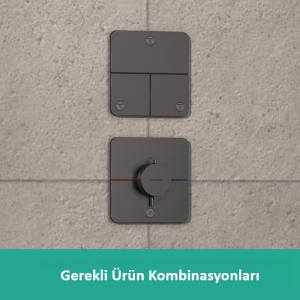 Hansgrohe ShowerSelect Comfort Q Termostatik Ankastre Bataryası 1 Çıkış ve İlave Çıkış Mat SiyahKrom 15589340 - 3