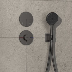 Hansgrohe ShowerSelect Comfort S Termostatik Ankastre Batarya İlave 1 Çıkış Mat SiyahKrom 15562340 - 2