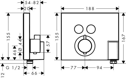 Hansgrohe ShowerSelect Termostatik Ankastre Banyo Bataryası 2 Çıkış 15765000 - 2