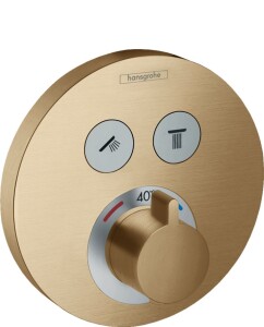 Hansgrohe ShowerSelect Termostatik Ankastre Banyo Bataryası 2 Çıkış Mat Bronz 15743140 - 1