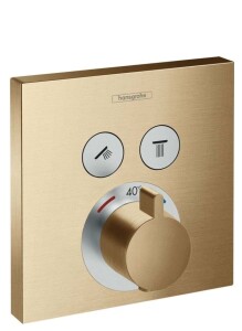 Hansgrohe ShowerSelect Termostatik Ankastre Banyo Bataryası 2 Çıkış Mat Bronz 15763140 - 1