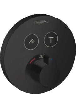 Hansgrohe ShowerSelect Termostatik Ankastre Banyo Bataryası 2 Çıkış Mat Siyah 15743670 - 1