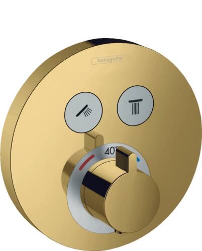 Hansgrohe ShowerSelect Termostatik Ankastre Banyo Bataryası 2 Çıkış Parlak Altın 15743990 - 1