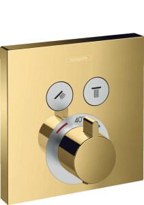 Hansgrohe ShowerSelect Termostatik Ankastre Banyo Bataryası 2 Çıkış Parlak Altın 15763990 - 1
