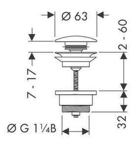 Hansgrohe Süzgeç Takımı - Basmalı Lavabo Tapası 50100000 - 2