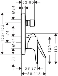 Hansgrohe Talis E Ankastre Banyo Bataryası 71745000 - 2