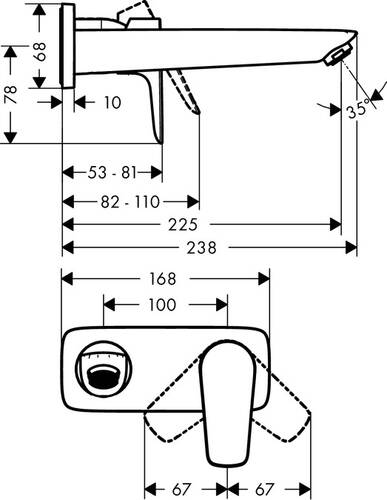 Hansgrohe Talis E Ankastre Lavabo Bataryası Krom 71734000 - 3