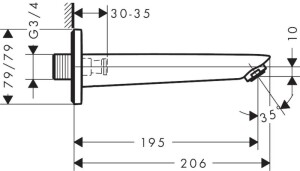 Hansgrohe Talis E Küvet Gagası 71410000 - 2