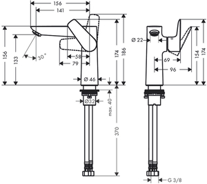 Hansgrohe Talis E Lavabo Bataryası 71755000 - 2