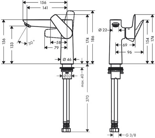 Hansgrohe Talis E Lavabo Bataryası 71755000 - 2