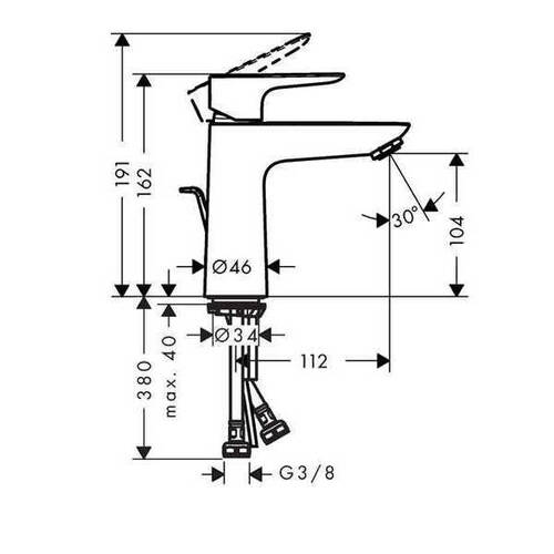 Hansgrohe Talis E Lavabo Bataryası 71710000 - 2