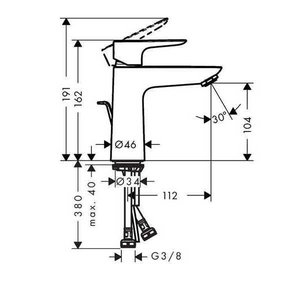 Hansgrohe Talis E Tek Kollu Lavabo Bataryası 110mm Kumandalı-Parlak Altın 71710990 - 2