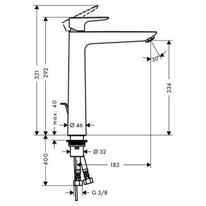 Hansgrohe Talis E Tek Kollu Çanak Lavabo Bataryası 71716000 - 2