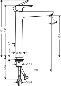 Hansgrohe Talis E Çanak Lavabo Bataryası Mat Bronz 71716140 - 2