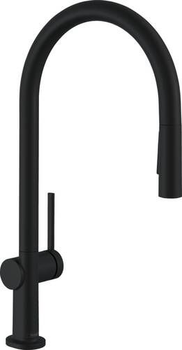 Hansgrohe Talis M54 Eviye Bataryası Çekilebilir el duşu 2 Akışlı Mat Siyah 72800670 - 1