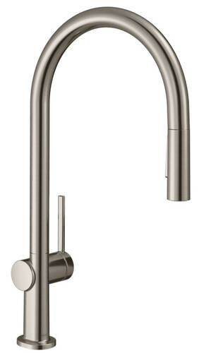 Hansgrohe Talis Eviye Bataryası Çekilebilir el duşu 2 Akışlı Paslanmaz Çelik 72800800 - 1