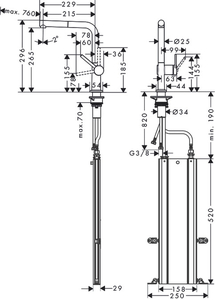 Hansgrohe Talis Eviye Bataryası Çekilebilir El Duşu sBox 72809000 - 3