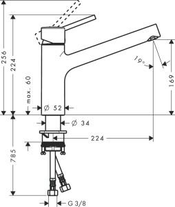 Hansgrohe Talis M52 Eviye Bataryası 32851000 - 2