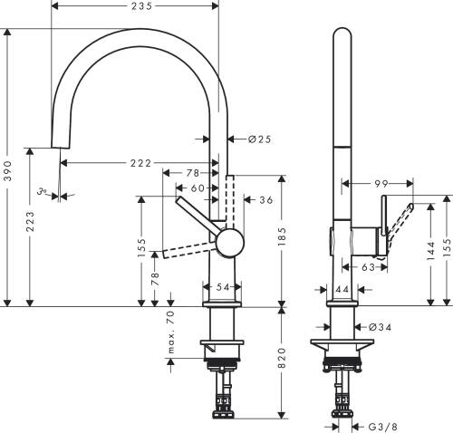 Hansgrohe Talis M54 Eviye Bataryası 1jet 72804000 - 2