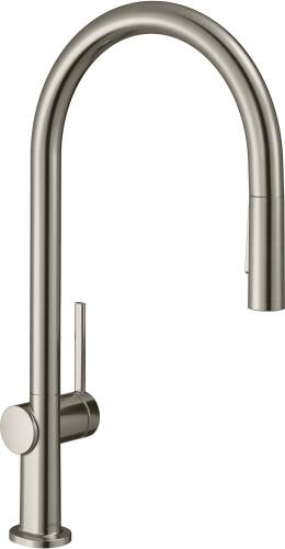 Hansgrohe Talis M54 Eviye Bataryası Çekilebilir Gaga 2 Akışlı, sBox Paslanmaz Çelik 72801800 - 1