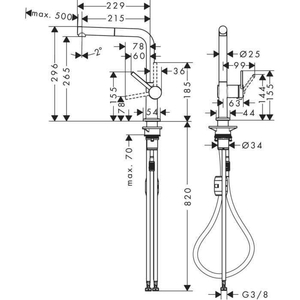 Hansgrohe Talis M54 Eviye Bataryası Spiralli-Mat Siyah 72808670 - 2