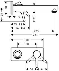 Hansgrohe Talis S Ankastre Lavabo Bataryası Krom 72111000 - 2