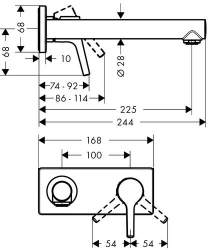 Hansgrohe Talis S Ankastre Lavabo Bataryası Krom 72111000 - 2