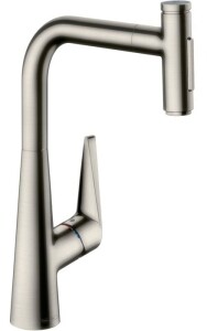 Hansgrohe Talis Select M51 Eviye Bataryası Çekilebilir Gaga 2 Akışlı, sBox Paslanmaz Çelik 73867800 - 1