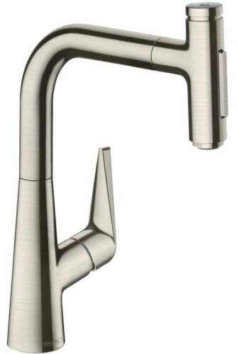 Hansgrohe Talis Select M51 Eviye Bataryası Çekilebilir Gaga 2 Akışlı, sBox Paslanmaz Çelik 73868800 - 1