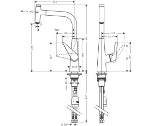 Hansgrohe Talis Select M51 Eviye Bataryası Çekilebilir Gaga Paslanmaz Çelik 72821800 - 2