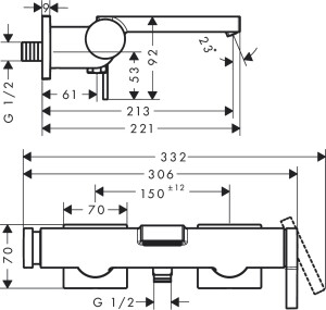 Hansgrohe Tecturis E Banyo Bataryası Mat Siyah 73420670 - 2