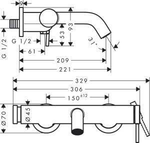 Hansgrohe Tecturis S Banyo E Bataryası Mat Beyaz 73422700 - 3