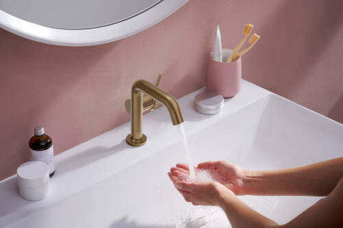 Hansgrohe Tecturis S Lavabo Bataryası Fine CoolStart Mat Bronz 73320140 - 3