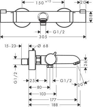 Hansgrohe Termostatik Banyo Bataryası 13114000 - 2