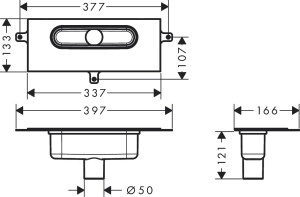 Hansgrohe uBox Universal Lineer Duş Kanalları için Standart Kurulum 50 Çıkışlı Dikey Montaj 01002180 - 2