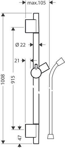 Hansgrohe Unica'S Puro Duş Tiji 90 cm Mat Beyaz 28631700 - 2